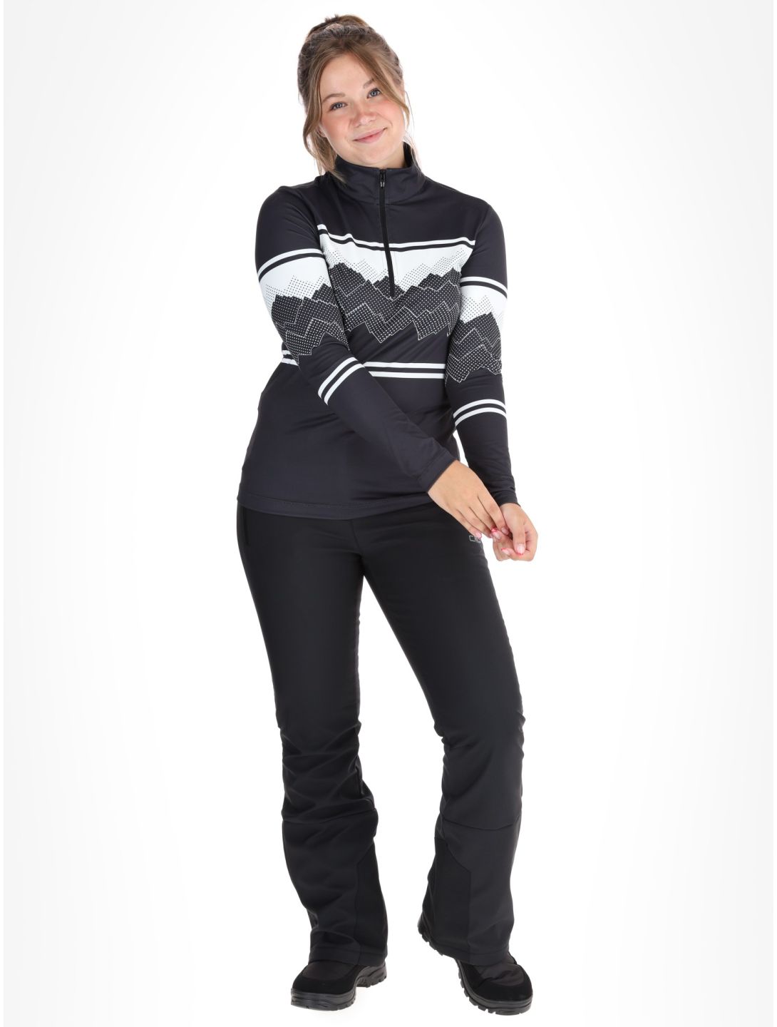CMP, 34L4216 pull de ski femmes Black / White noir 