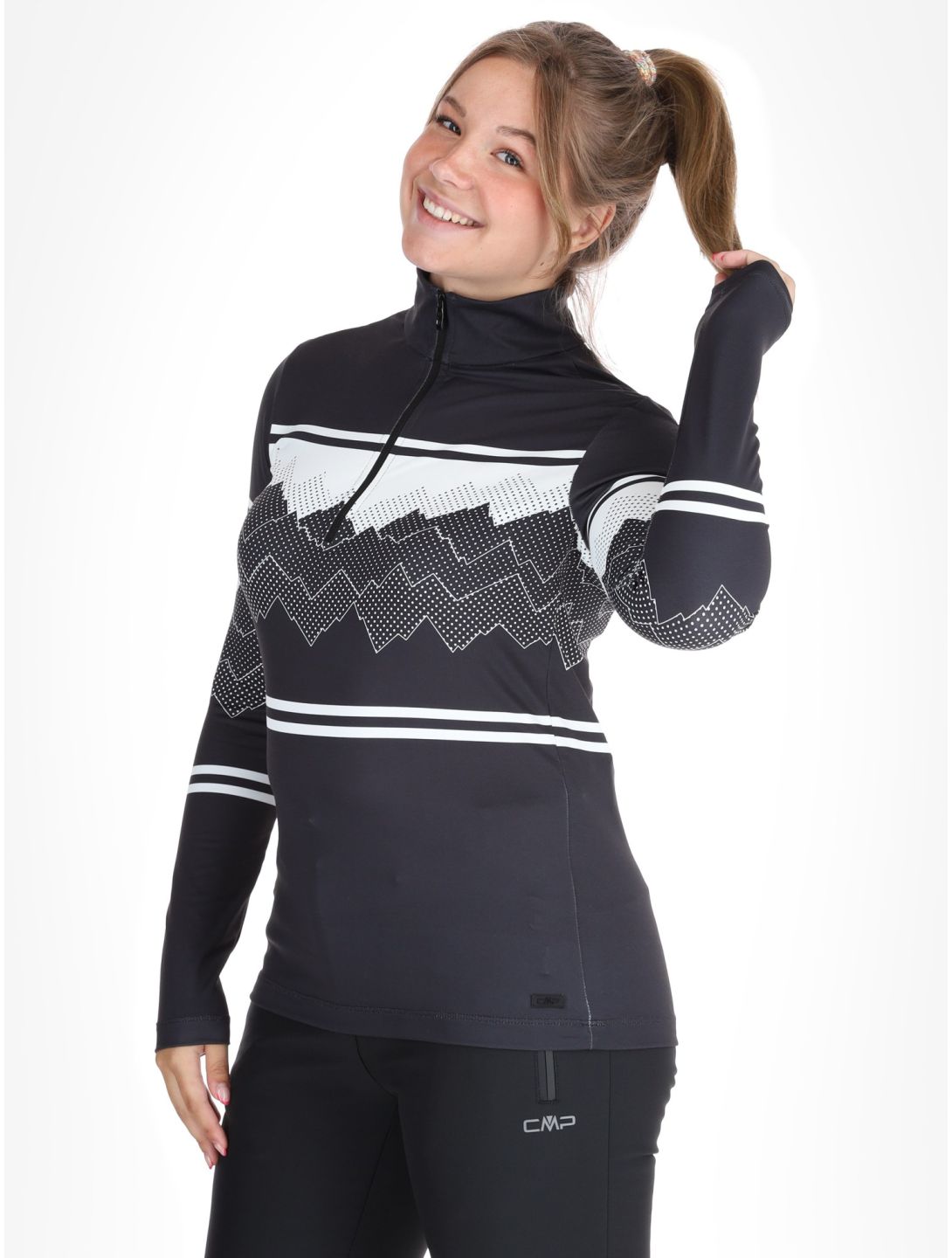 CMP, 34L4216 pull de ski femmes Black / White noir 