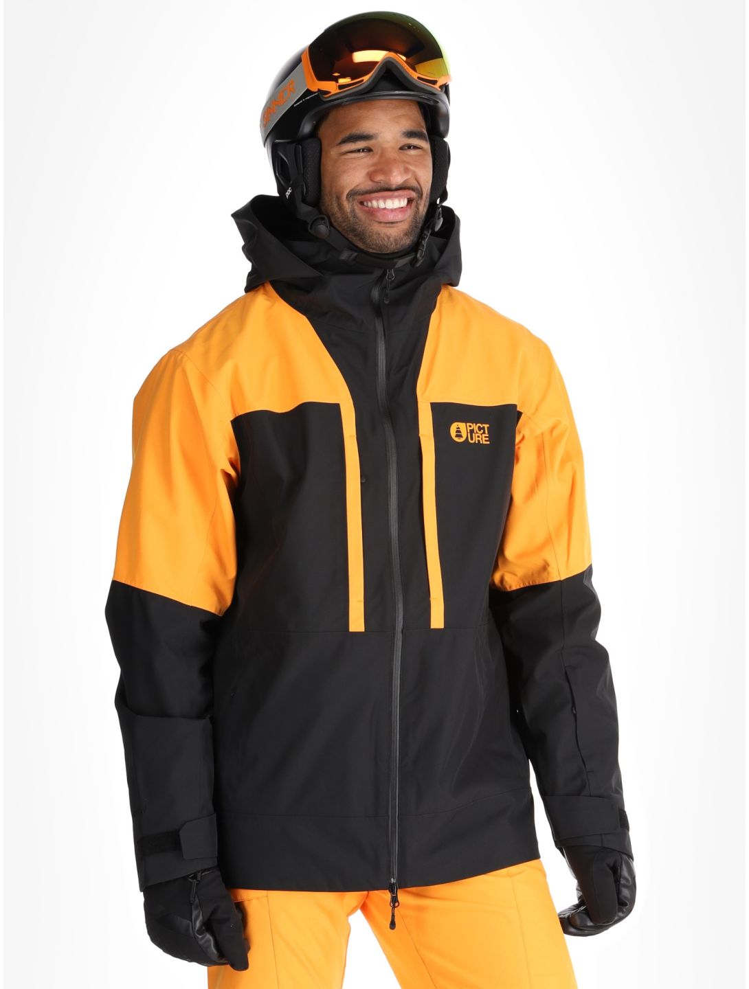 Picture, Track veste de ski hommes Carrot Black noir, orange 