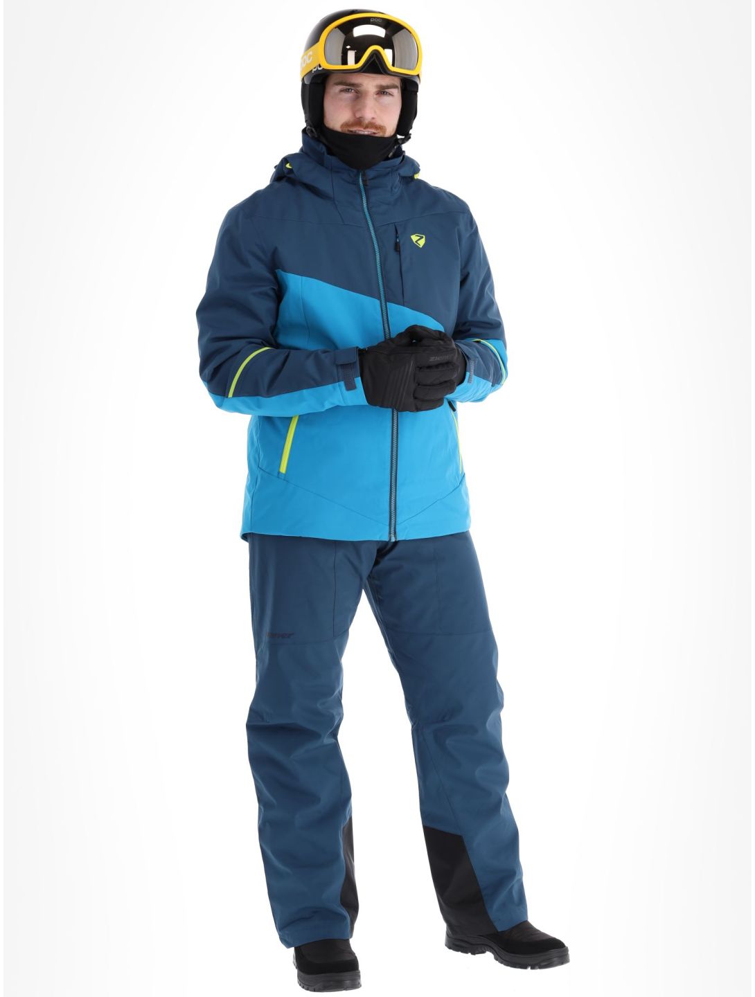 Ziener, Timpa veste de ski hommes Teal Crystal bleu, gris 