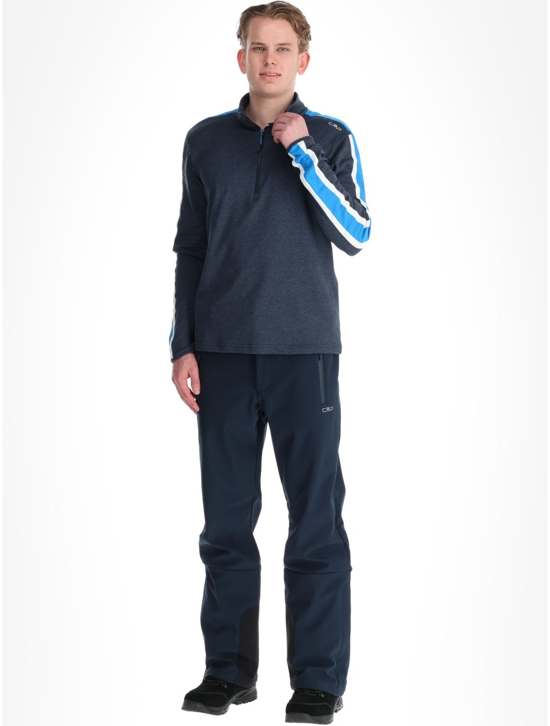 CMP, 39L2577 pull de ski hommes Black Blue Melange - Royal Blue bleu 