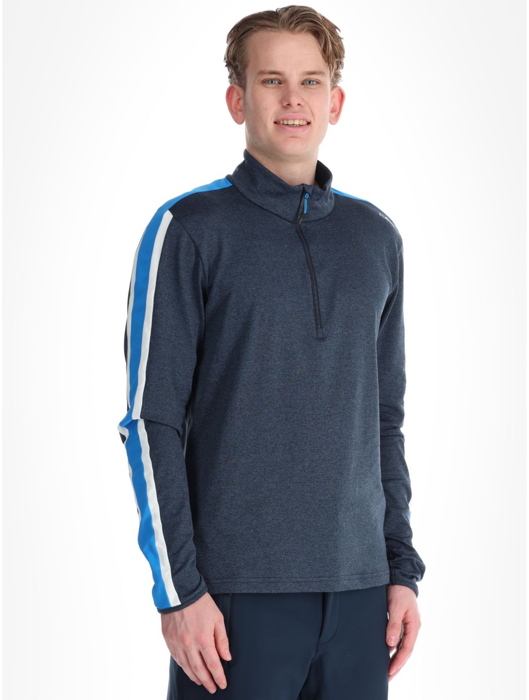CMP, 39L2577 pull de ski hommes Black Blue Melange - Royal Blue bleu 