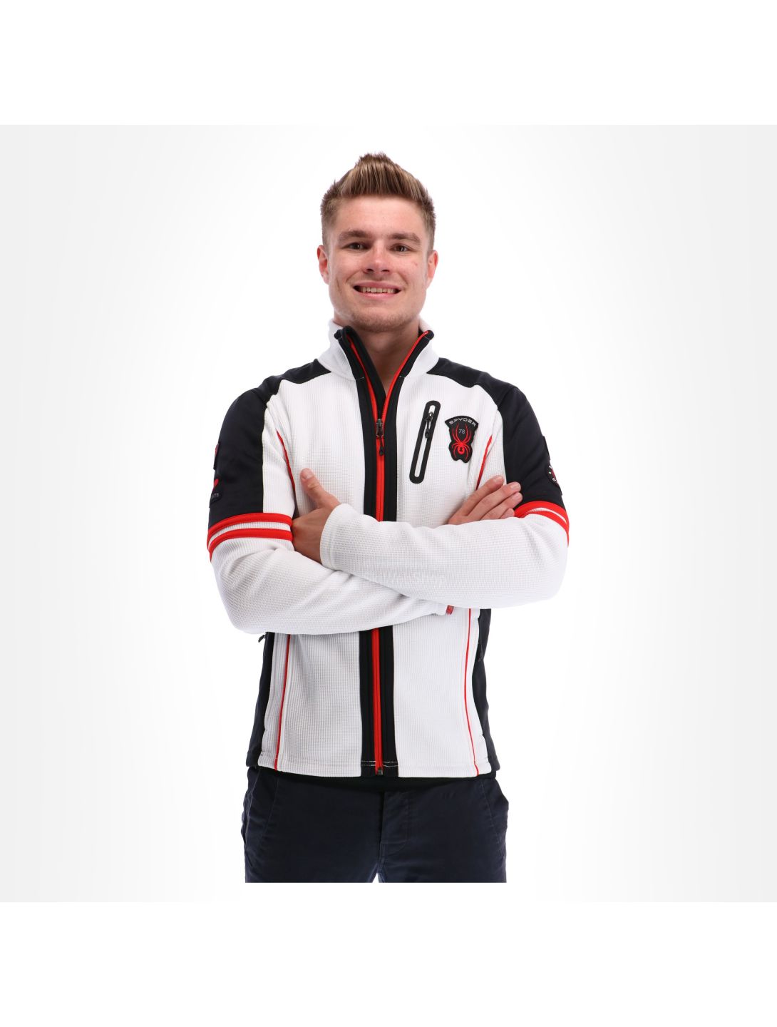Spyder, Wengen full zip stryke gilet hommes blanc 