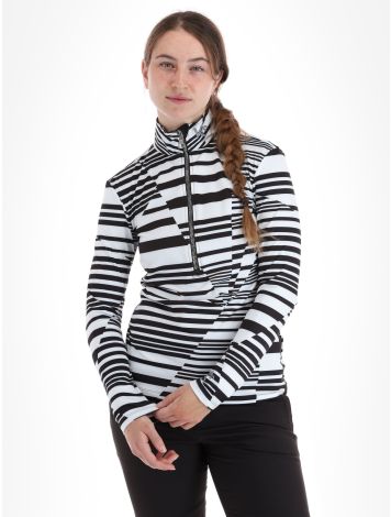 Kou Sportswear, Stripes pull de ski femmes Black-White blanc, noir