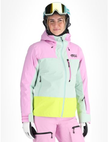 Picture, Sylva 3L veste de ski à coque dure femmes Orchid Silt Green Acid Lime gris, rose, vert