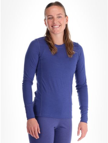 Odlo, BL Top Crew Neck L/S Merino 200 chemise thermo femmes Skipper Blue bleu
